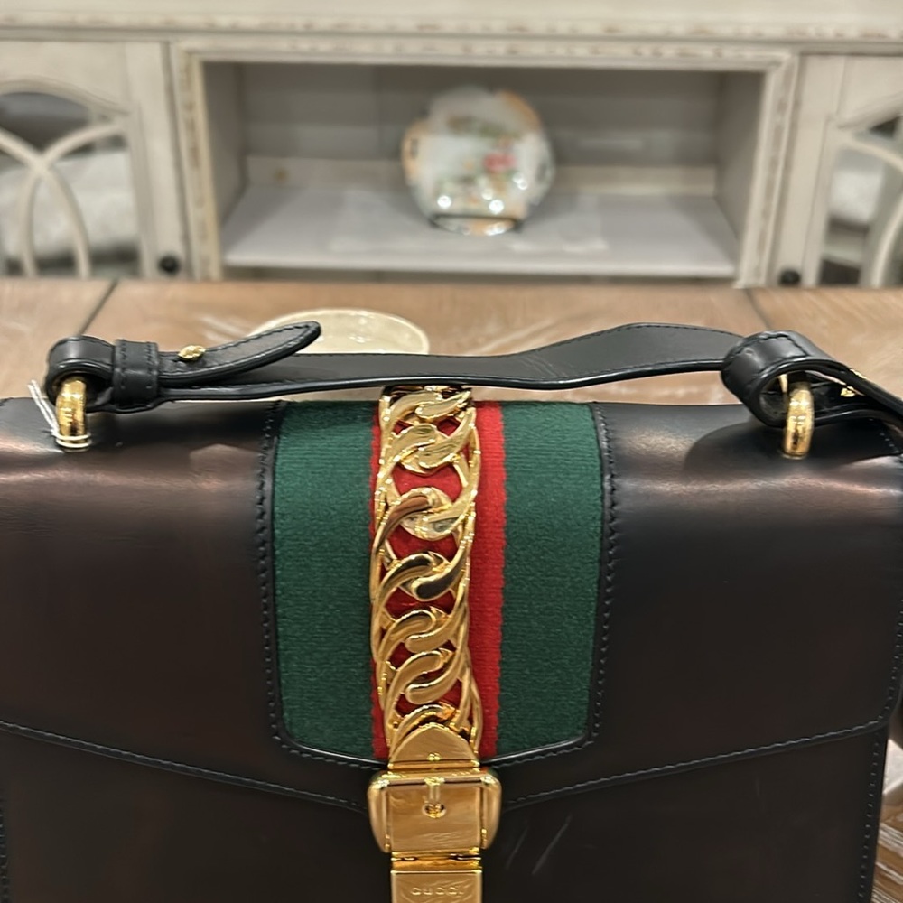 SOLD GUCCI Sylvie 2 WAY Bag Leather Shoulder Bag - Picture 8 of 13